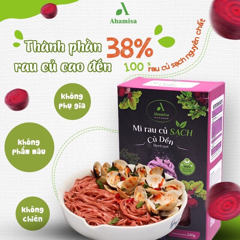 [Có sẵn] Mì Rau Củ Sạch Củ Dền 240g Ahamisa