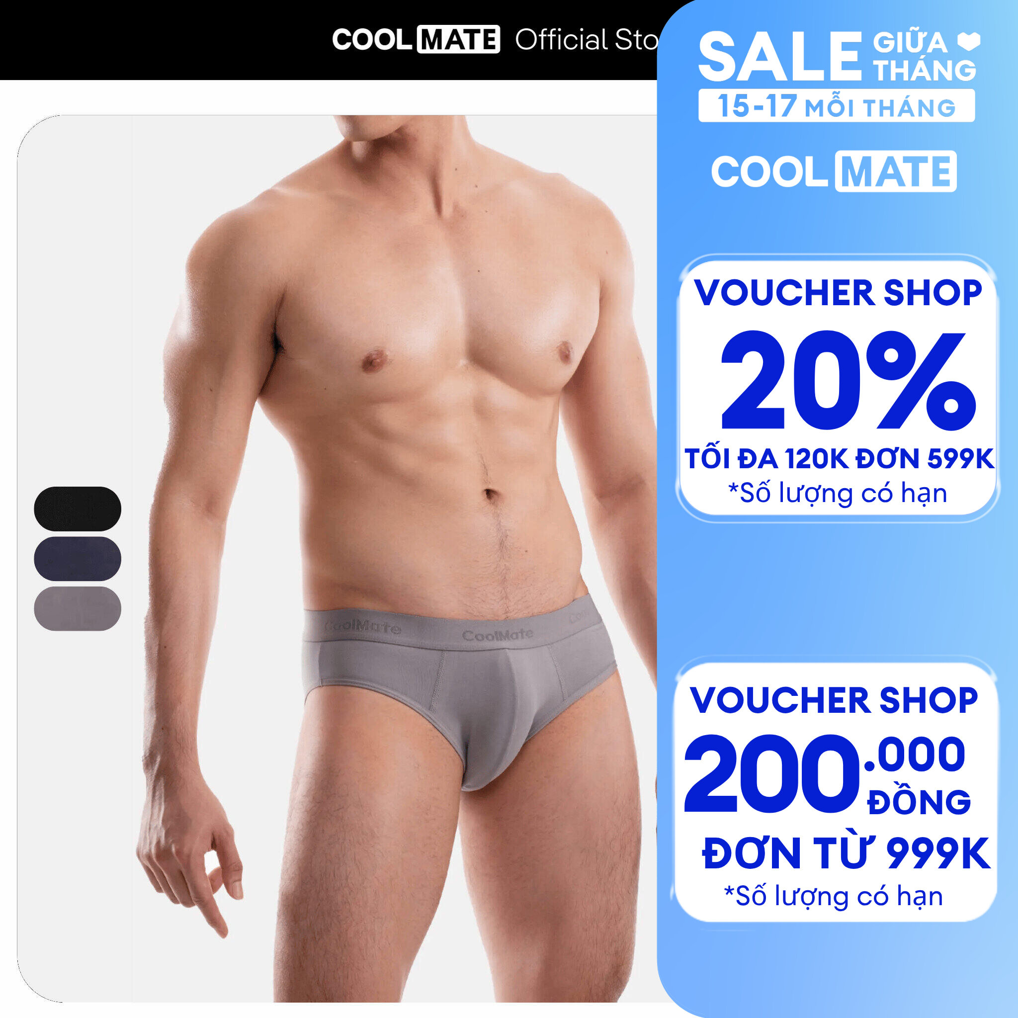 Quần lót tam giác nam Brief Cotton co giãn Coolmate