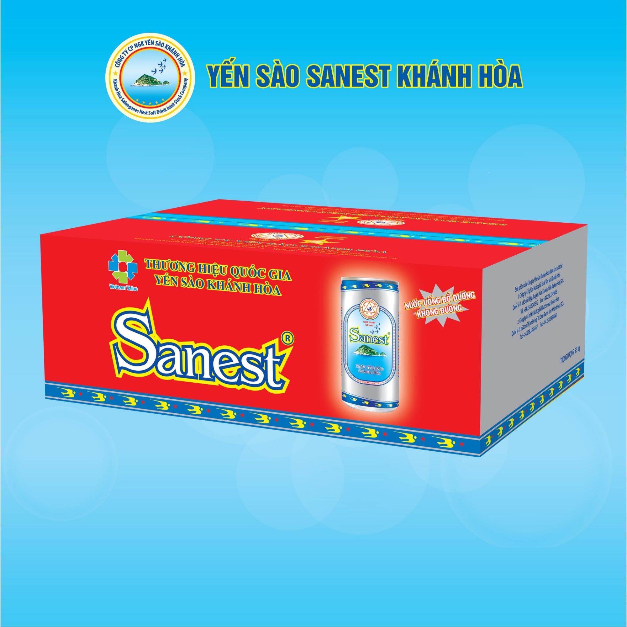Nước yến sanest Thùng 30 lon kiêng x 190ml