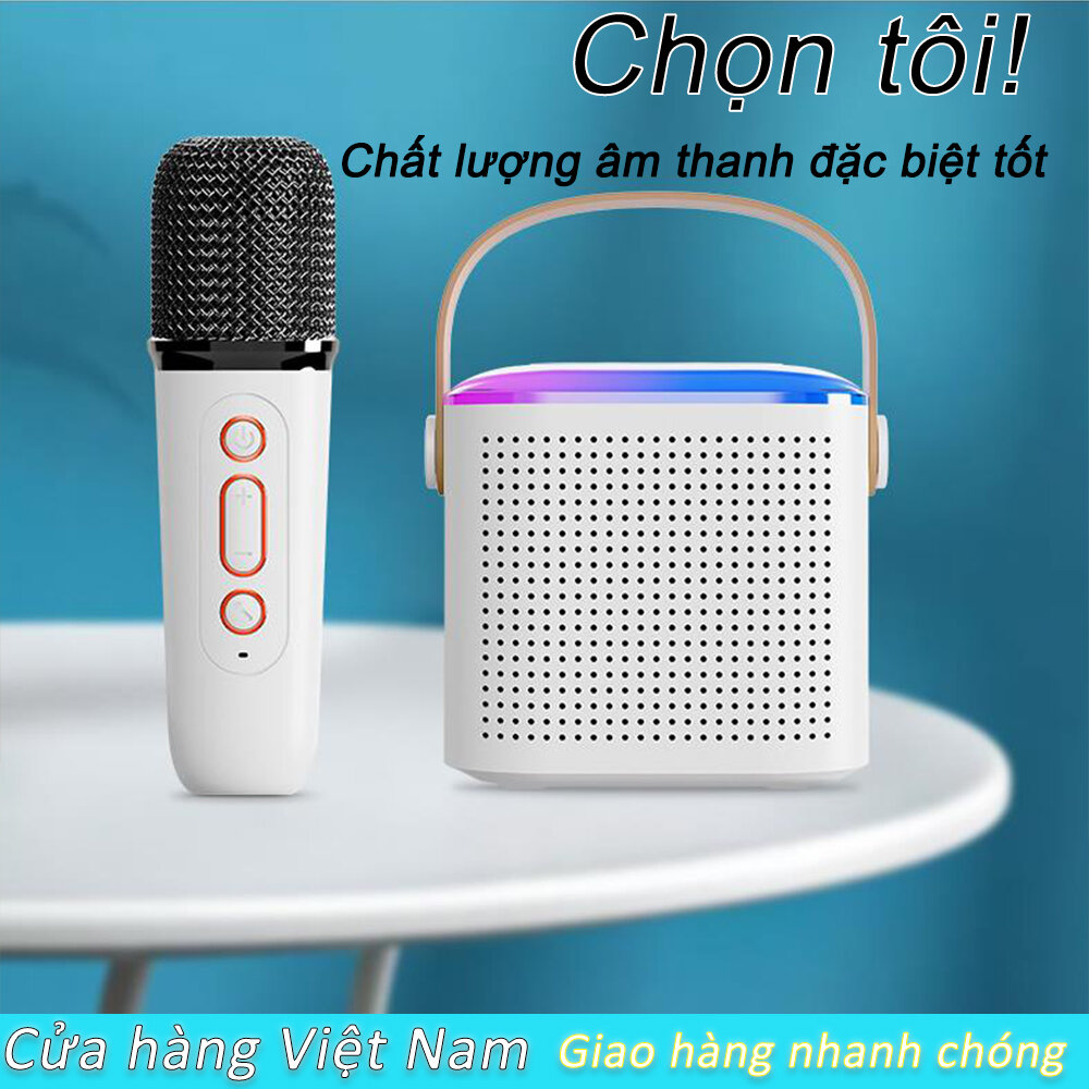 Mini karaoke Bluetooth speaker with wireless mic, wireless mic, wireless icro, support sound effects, loud speaker power, ultra bass, 5W power, bluetooth karaoke speaker, Bluetooth Mini speaker, mini karaoke speaker