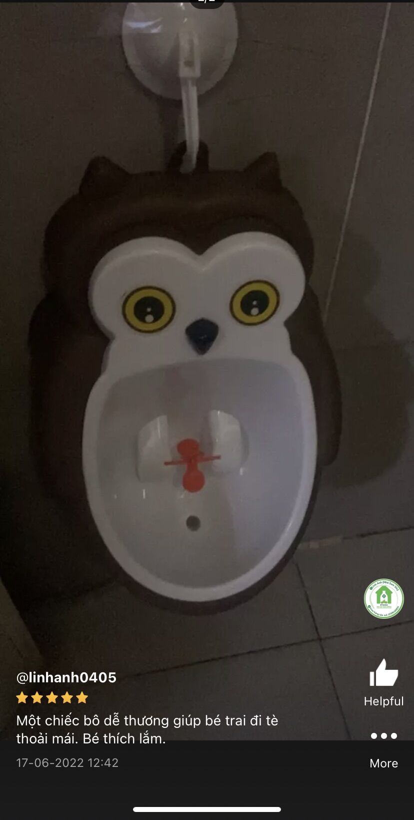 Bô Tiểu Đứng Bé Trai Hình Con Cú Có Dây Thoát Nước