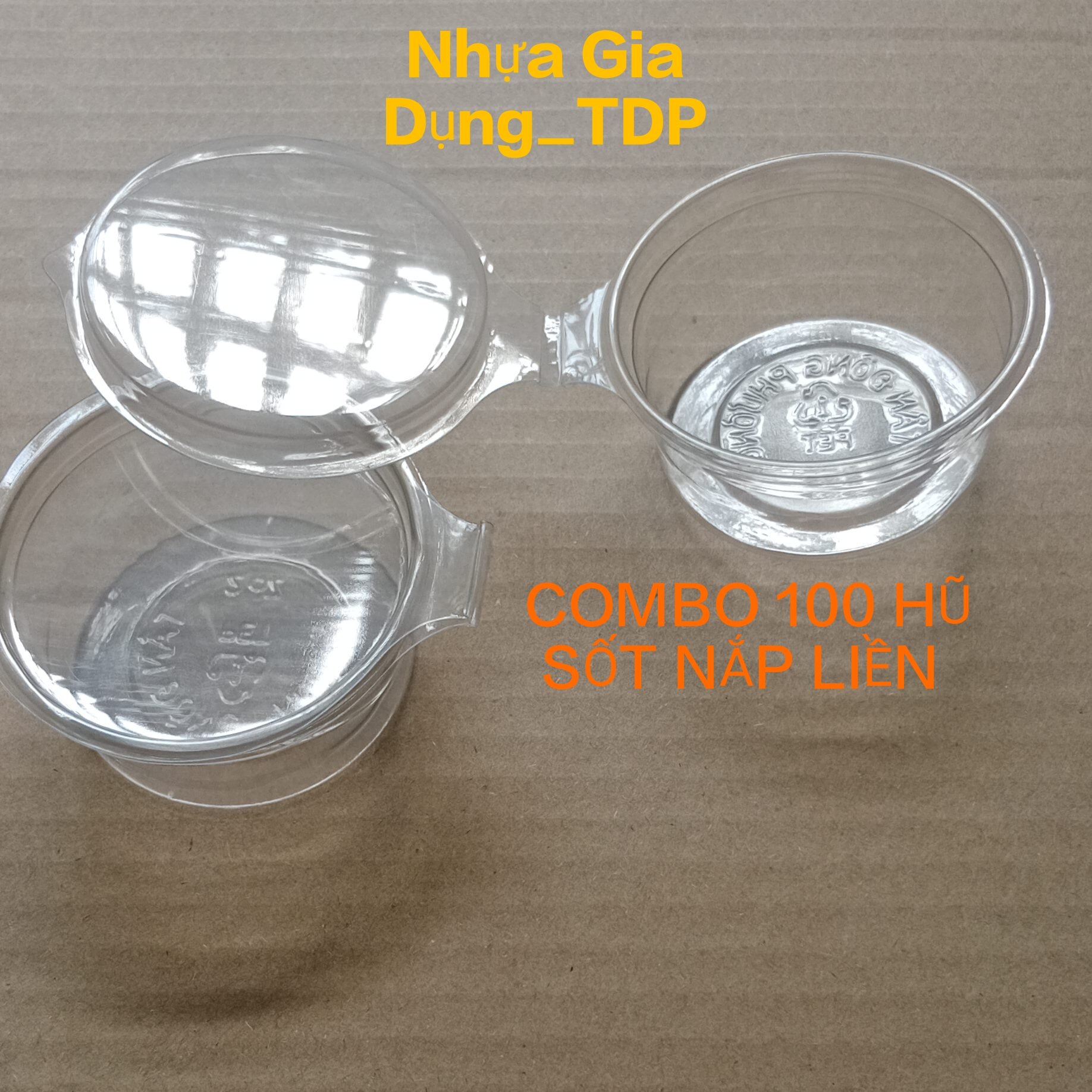 Combo 100 hũ sốt nắp liền 2oz - 50ml hủ gia vị hủ đựng nước chấm