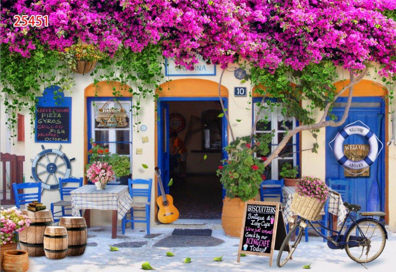 Tranh dán tường 3D, tranh dán quán cà phê trà sữa