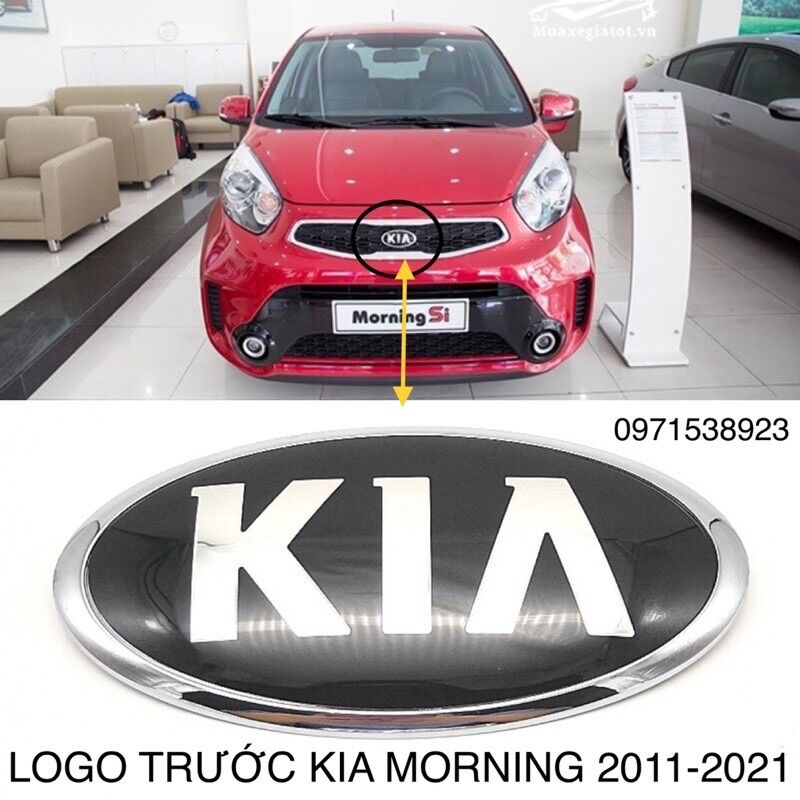 Logo dán truớc sau xe kia morning 2011-2021 hàng cao cấp