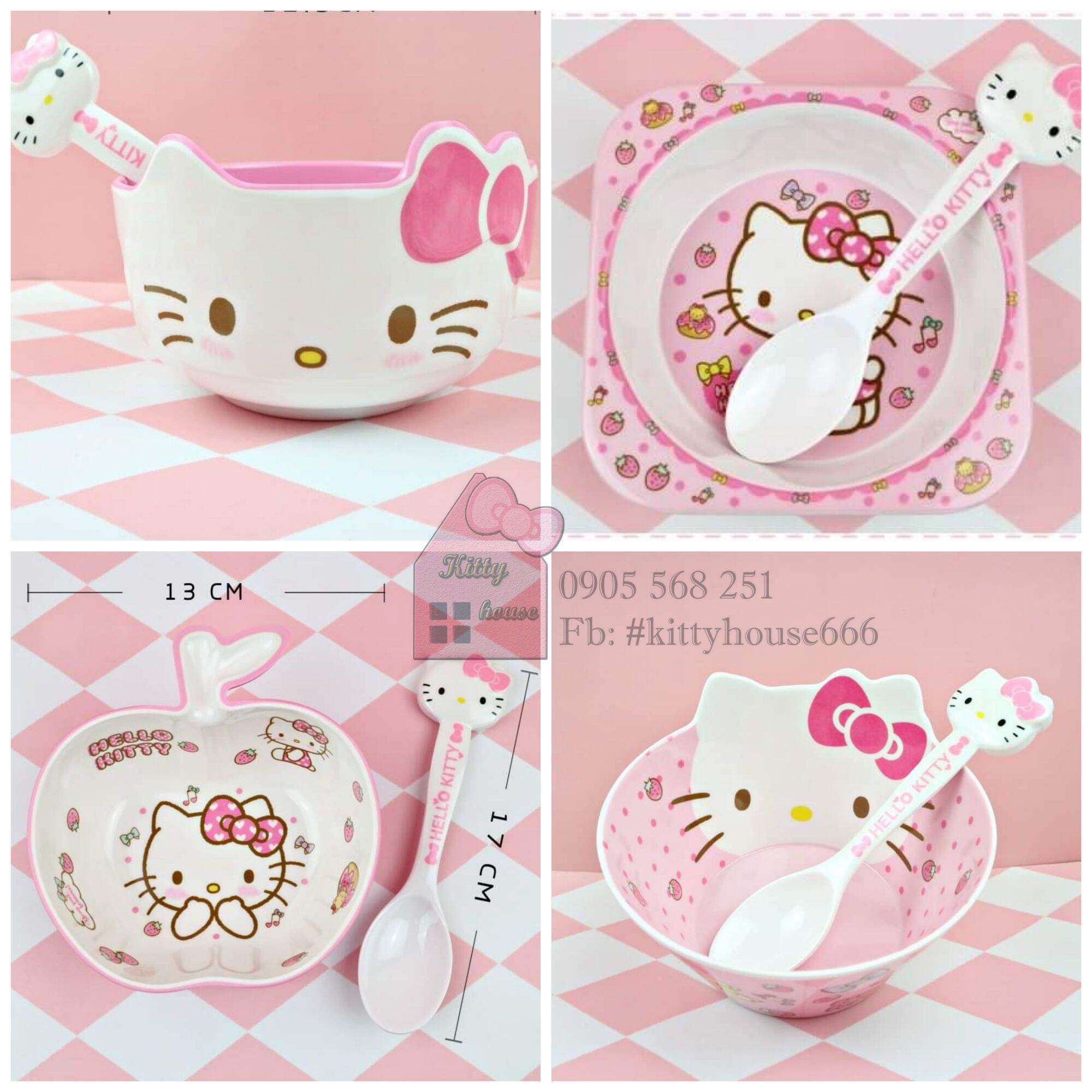 🌸combo tô chén muỗng hello kitty