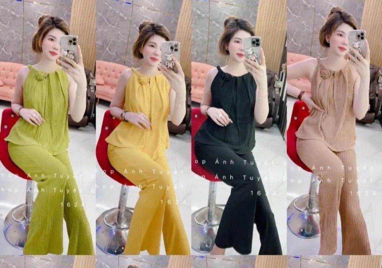 Sét bộ dài yếm hoa