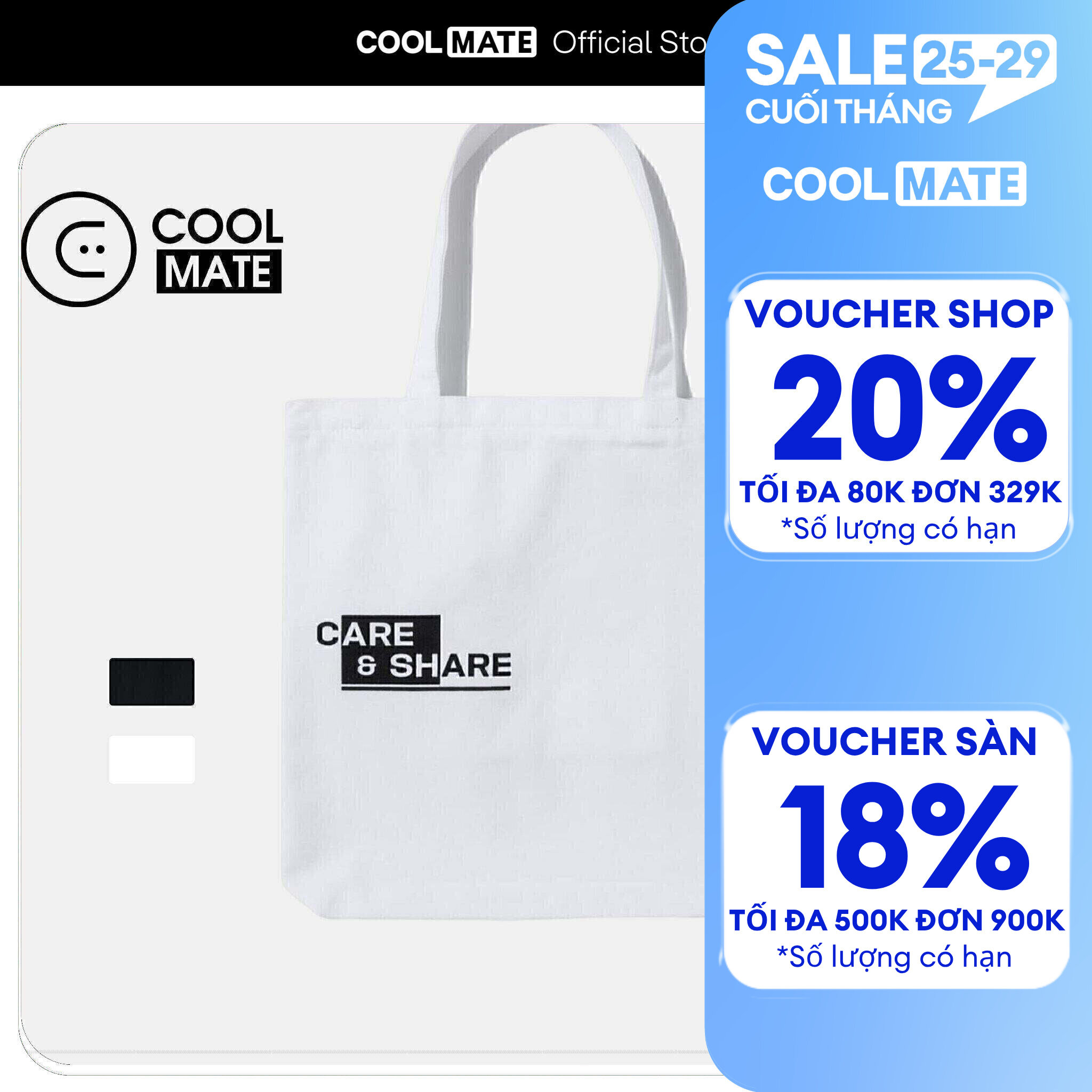 Túi tote vải Canvas tiện lợi Care  Share - Coolmate