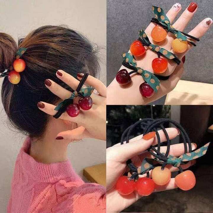 Dây cột tóc trái cherry xinh xắn (màu ngẫu nhiên)