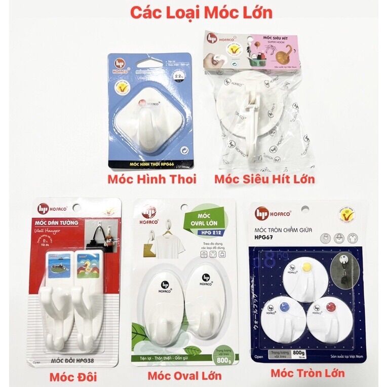 Móc dán tường siêu dính hofaco nhiều mẫu
