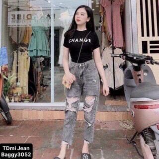 QUẦN BAGYY RÁCH CẠP CAO HÀNG ĐẸP