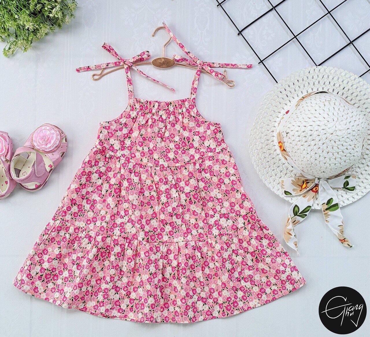 | Siêu hot| Đầm bé gái 2 dây tùng xòe họa tiết hoa nhí đủ 5 màu siêu đẹp cho bé gái từ 11.5-44kg