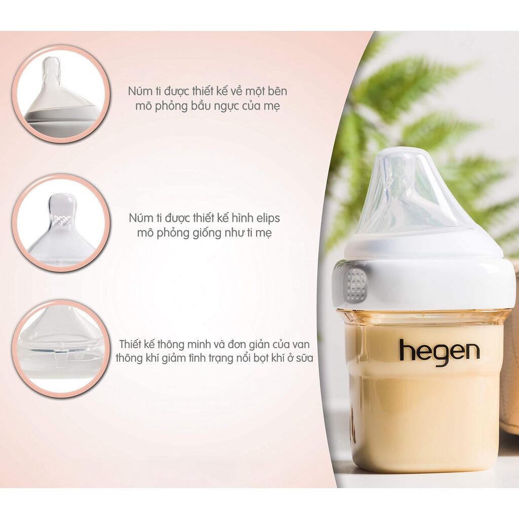 [ĐỔI NÚM TÙY CHỌN]- Bình sữa hegen cao cấp 150ml/240ml núm ti siêu mềm cho bé