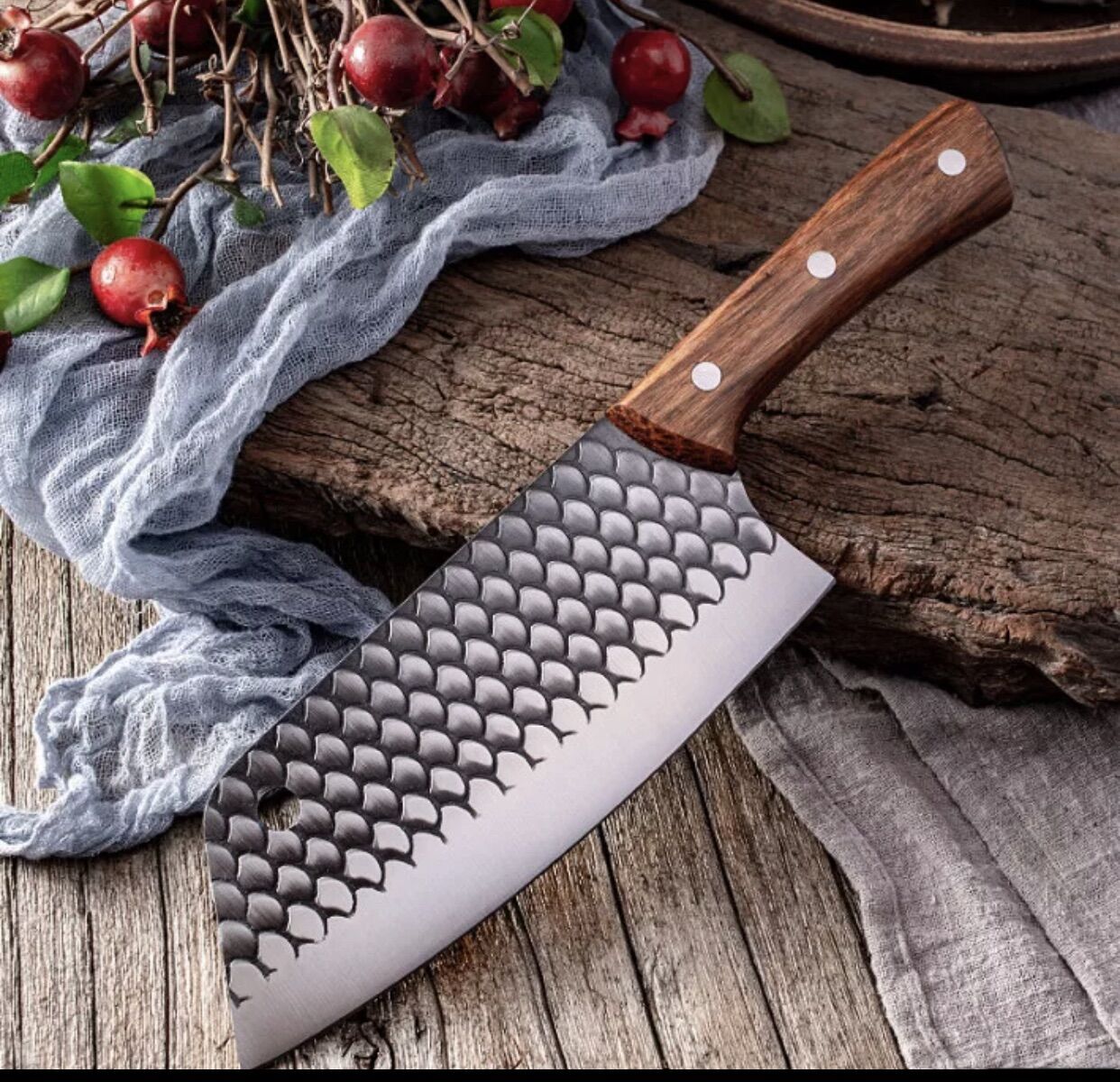 Dao thái nhật bản thiết kế thép không gỉ chuyên thái rau thịt cá tay cầm cán gỗ dao chuyên dụng cho nhà bếp