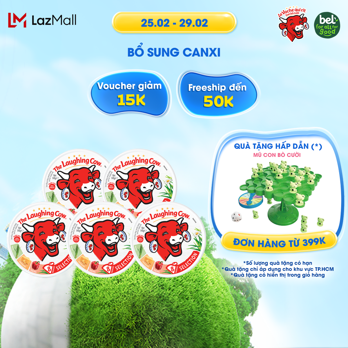 [HSD cuối Tháng 5.2025] Combo 5 Phô mai Con Bò Cười Selection - 8 miếng (120G)