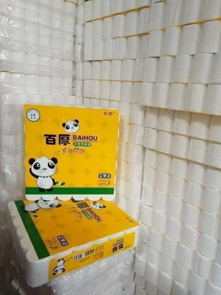 Giấy ăn gấu trúc bịch 36 cuộn không lõi