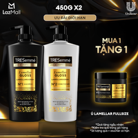 Combo Dầu Gội Và Dầu Xả TRESemmé Lamellar Gloss LamellarBond+ Phủ Bóng 8X Chuẩn Salon 450g, 450g