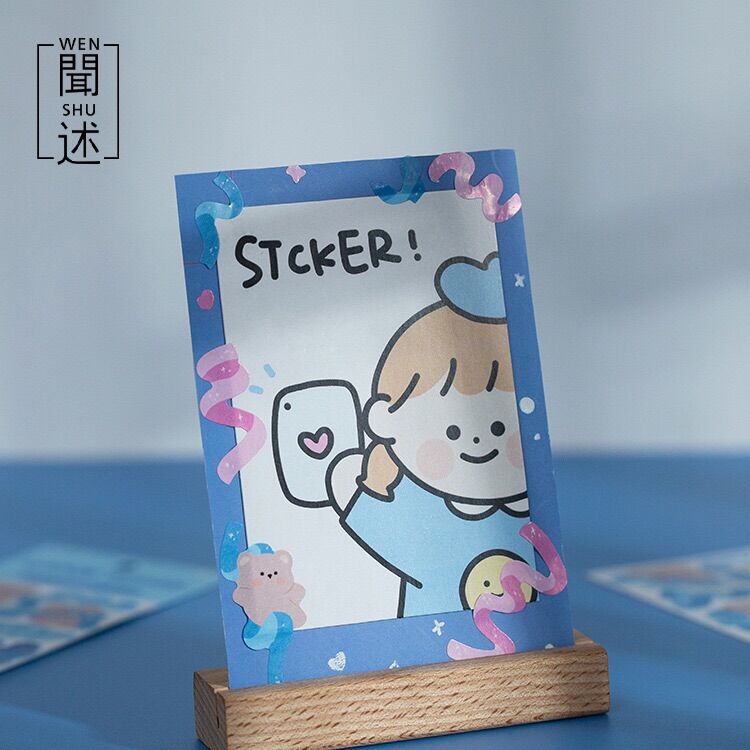 HAI TẤM STICKER GẤU VÀ RUY BĂNG
