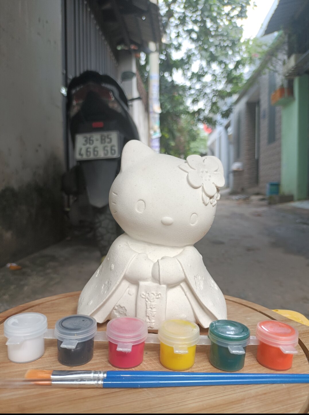 Tượng tô màu thạch cao hello kitty