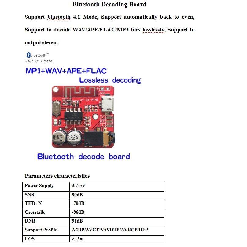 Mạch bluetooth 4.1 không dây 3.7-5V MP3 BLE giao diện Micro