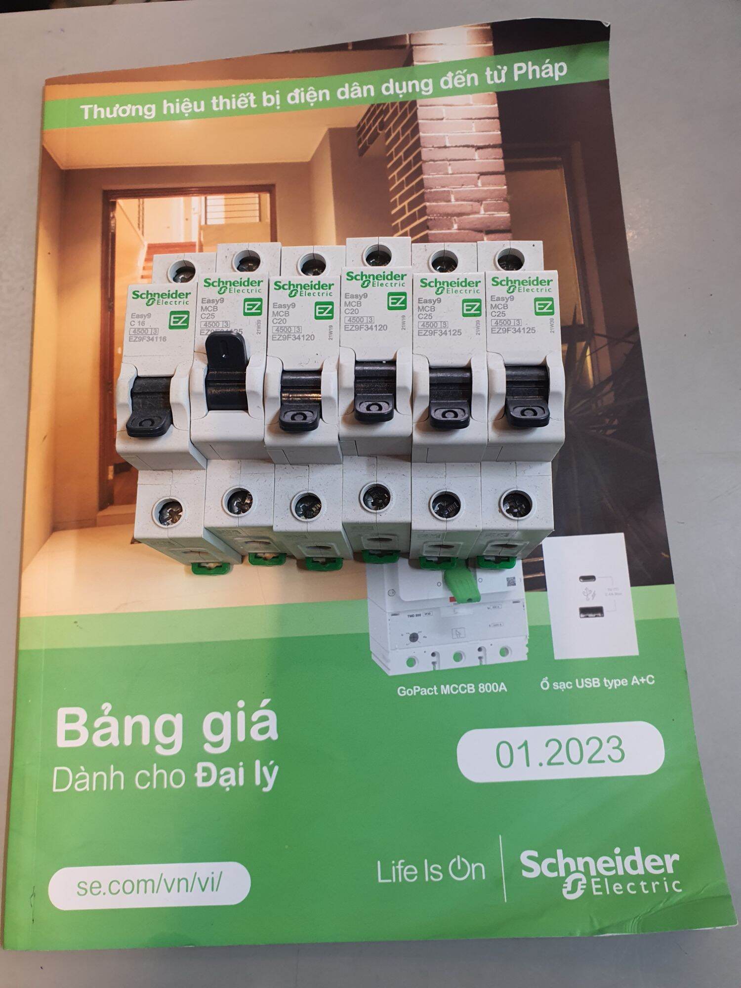 Át cài 1 pha 16-20-25-32a Schneider