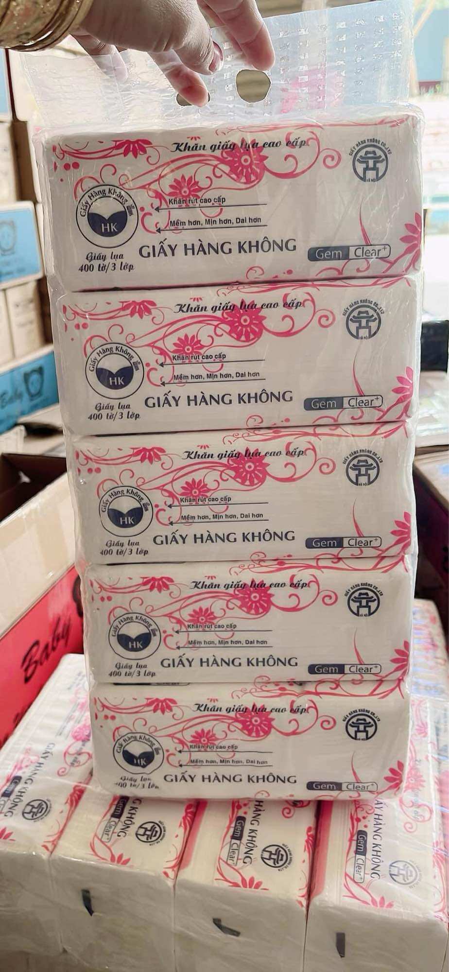Khăn giấy rút hàng không loại 1-2