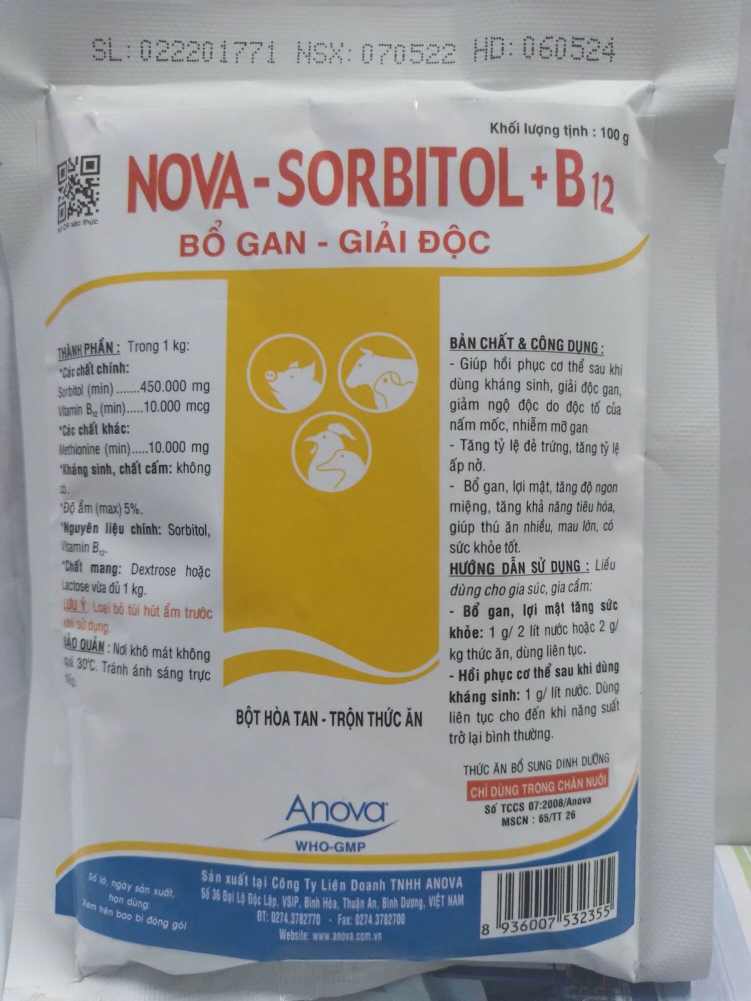 Combo 2 gói* 100 gram nova sorbitol b12