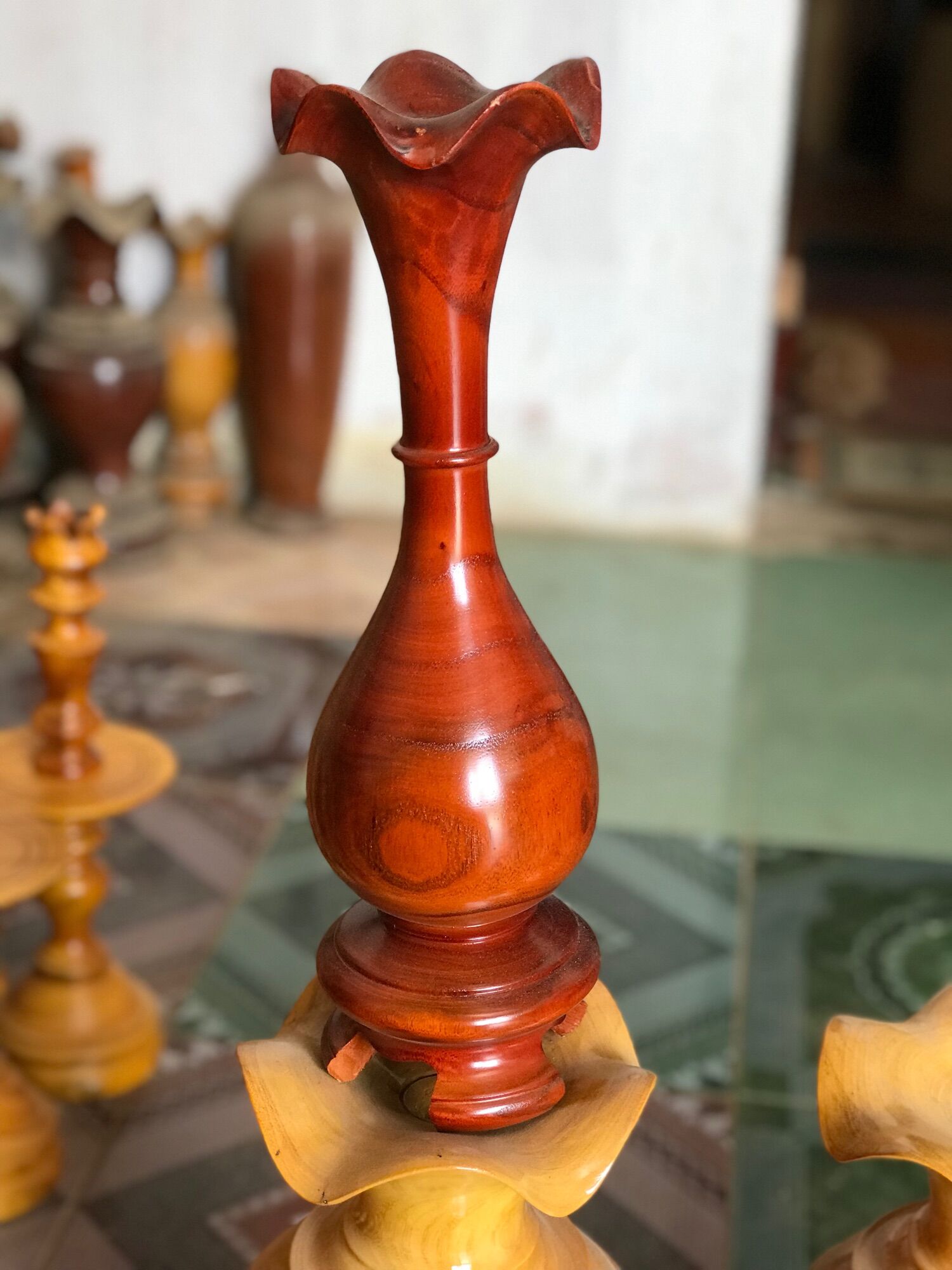 Bình hoa gỗ xoan đào 14cm * 48cm
