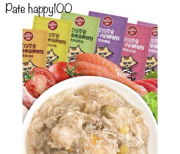 Pate mèo, pate happy 100, pate wanpy happy 100 túi 80g