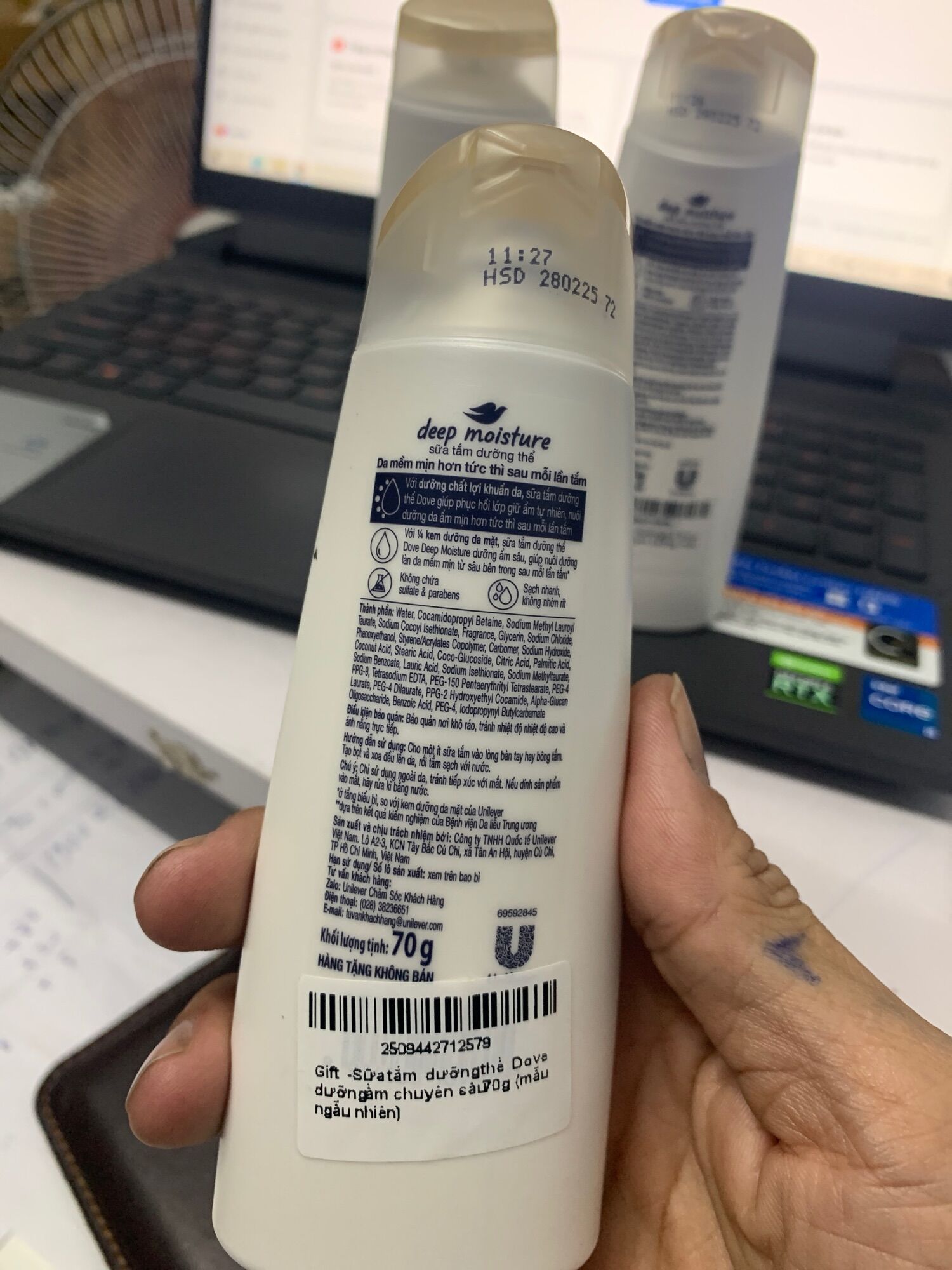 Sữa tắm dưỡng thể Dove deep moisture 70g