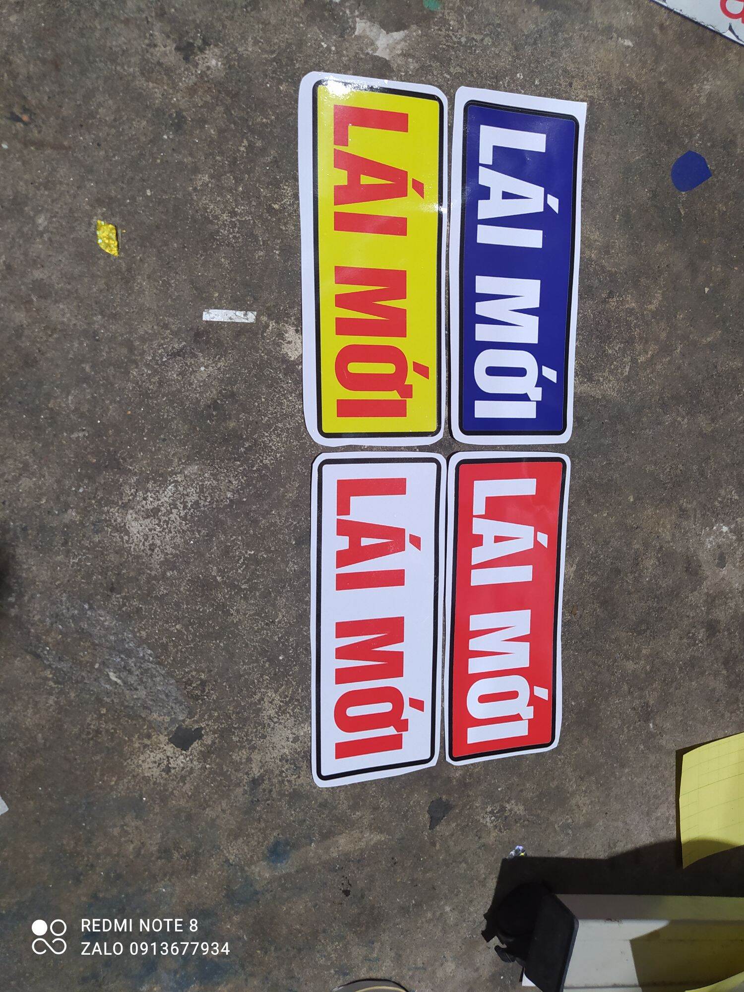 Tem chữ LÁI MỚI decal dán xe ( sl: 1 tem)