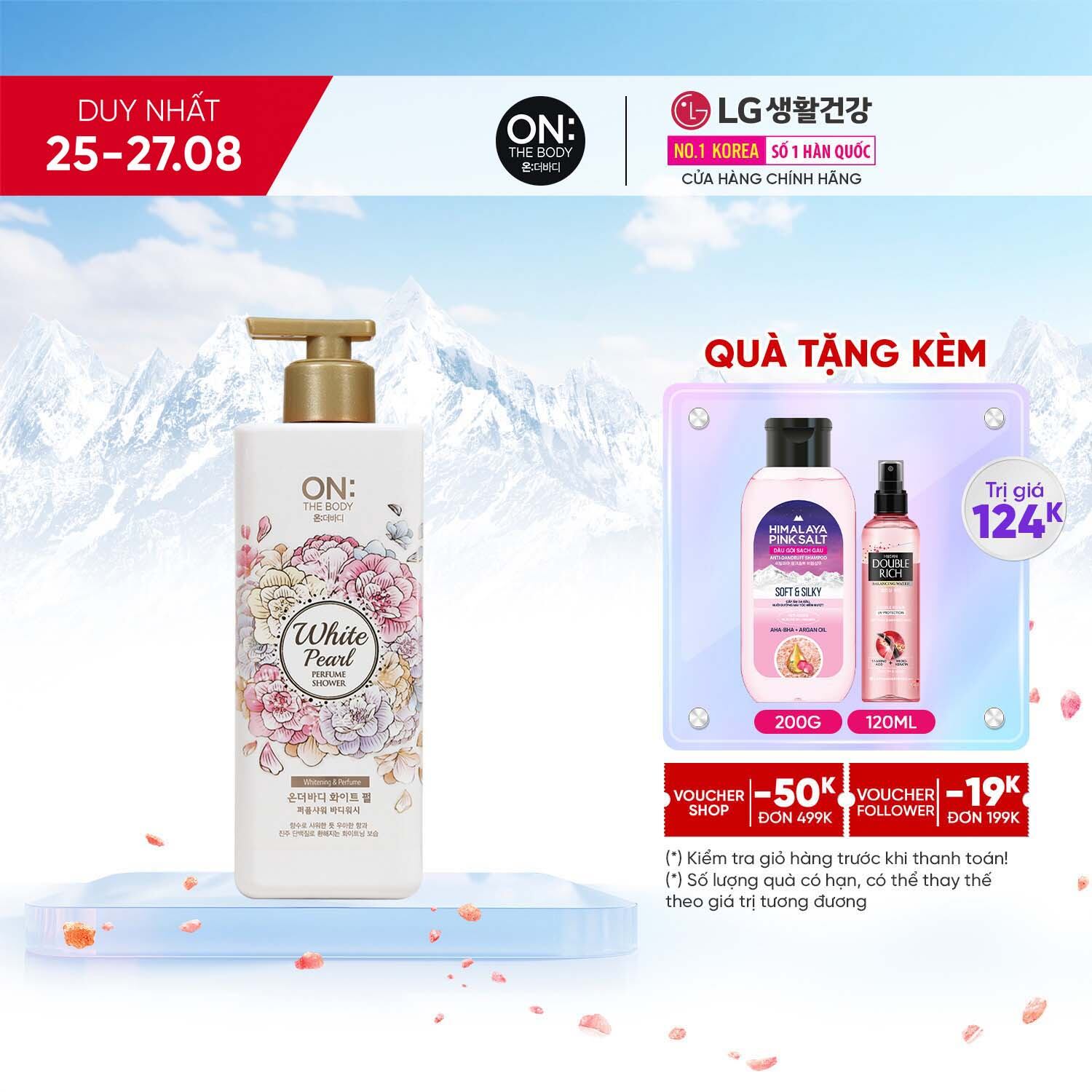 Sữa tắm dưỡng ẩm hương nước hoa On: The Body Perfume White Pearl 500g - Hương Thư Giãn