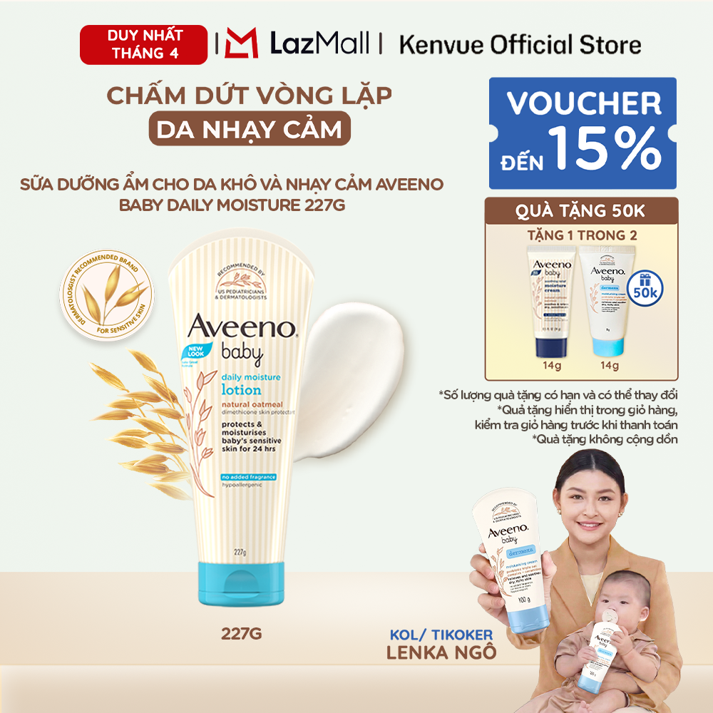 Sữa dưỡng ẩm cho da khô và nhạy cảm Aveeno Daily Moisture 227ml