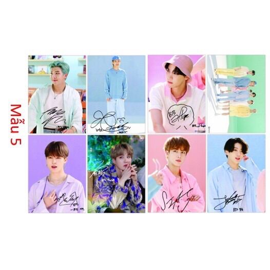 Sét card 8 tấm ảnh BTS khổ A6