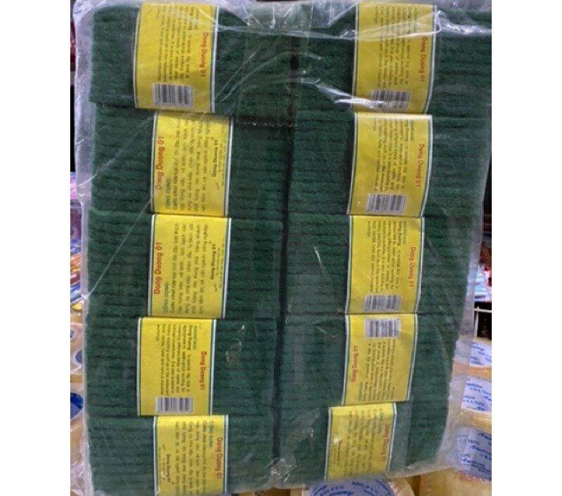 Combo 10 miếng cước xanh lớn tốt rửa chén ( tặng 01 bàn chải đánh răng tốt)