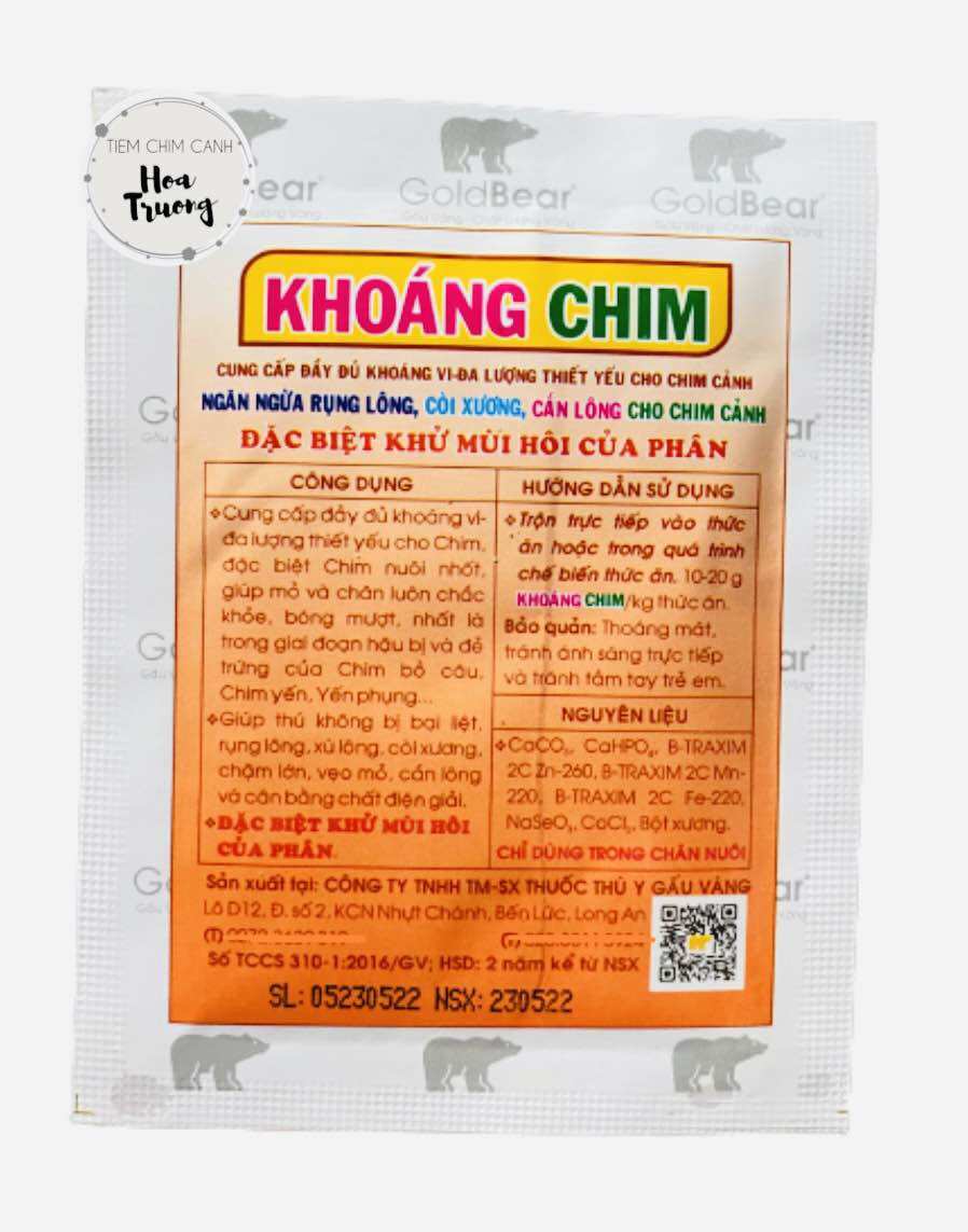 KHOÁNG CHIM. Ngăn ngừa rụng lông, còi xương, cắn lông cho chim cảnh