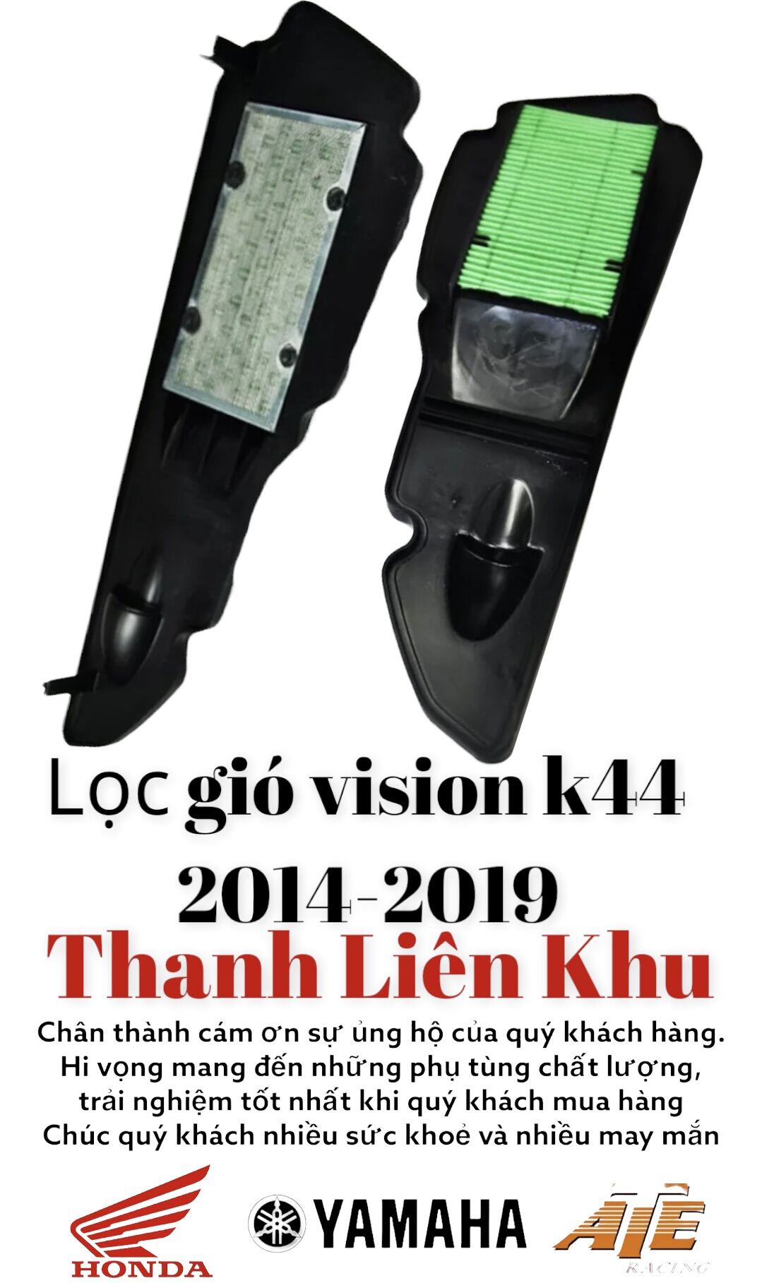 Lọc gió vision k44 mẫu đề từ 2014-2019