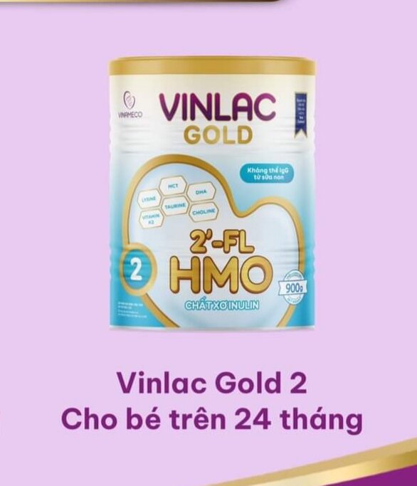 Combo 2 lon sữa bột vinlac gold hmo số 2 tặng kèm 1 tranh xếp hình cho bé