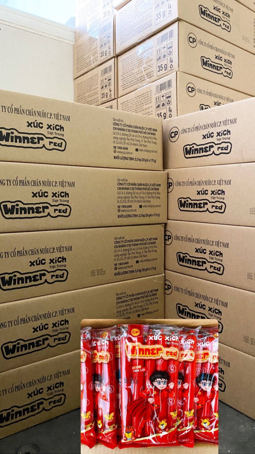 XÚC XÍCH TIỆT TRÙNG HEO CP WINNER RED THÙNG 3,5kg