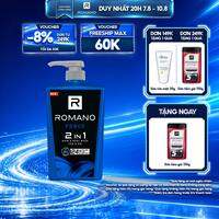 Tắm gội 2 trong 1 Romano 2in1 Force 650g/chai