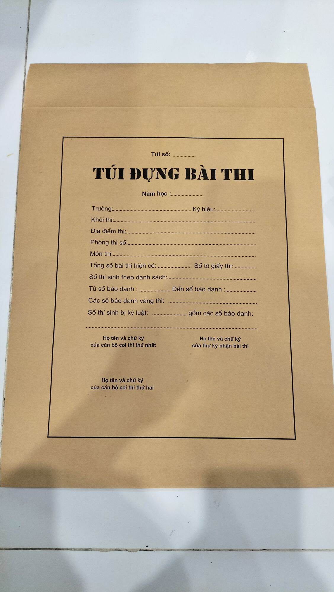 TÚI ĐỰNG BÀI THI (100 CÁI) kt 31*42.5cm