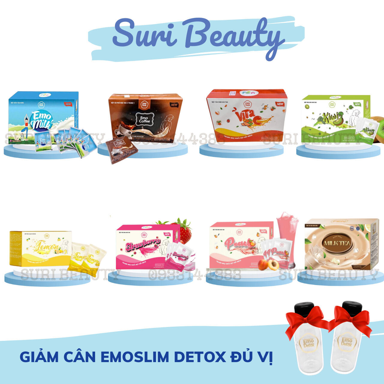 [Emoslim Giảm Cân] Bột Giảm Cân Emoslim Đủ Vị Thơm Ngon, Dễ Uống Giảm 2-5Kg Sau 7 Ngày