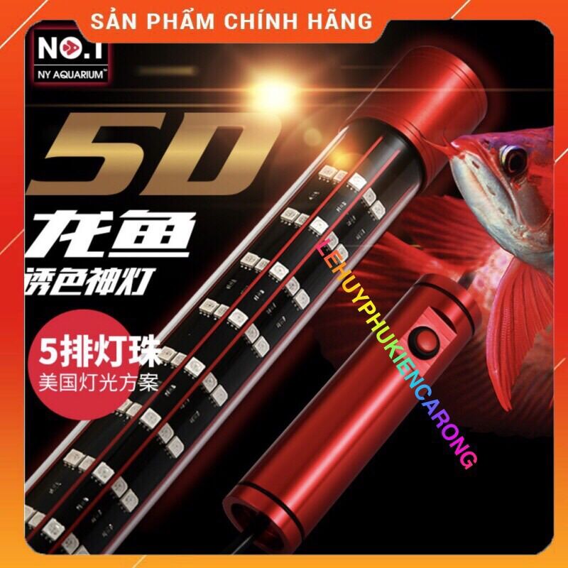 Bóng đèn led no1 - 5d đèn vàng 142cm cho bối porm cá, tanning 5 hàng bóng