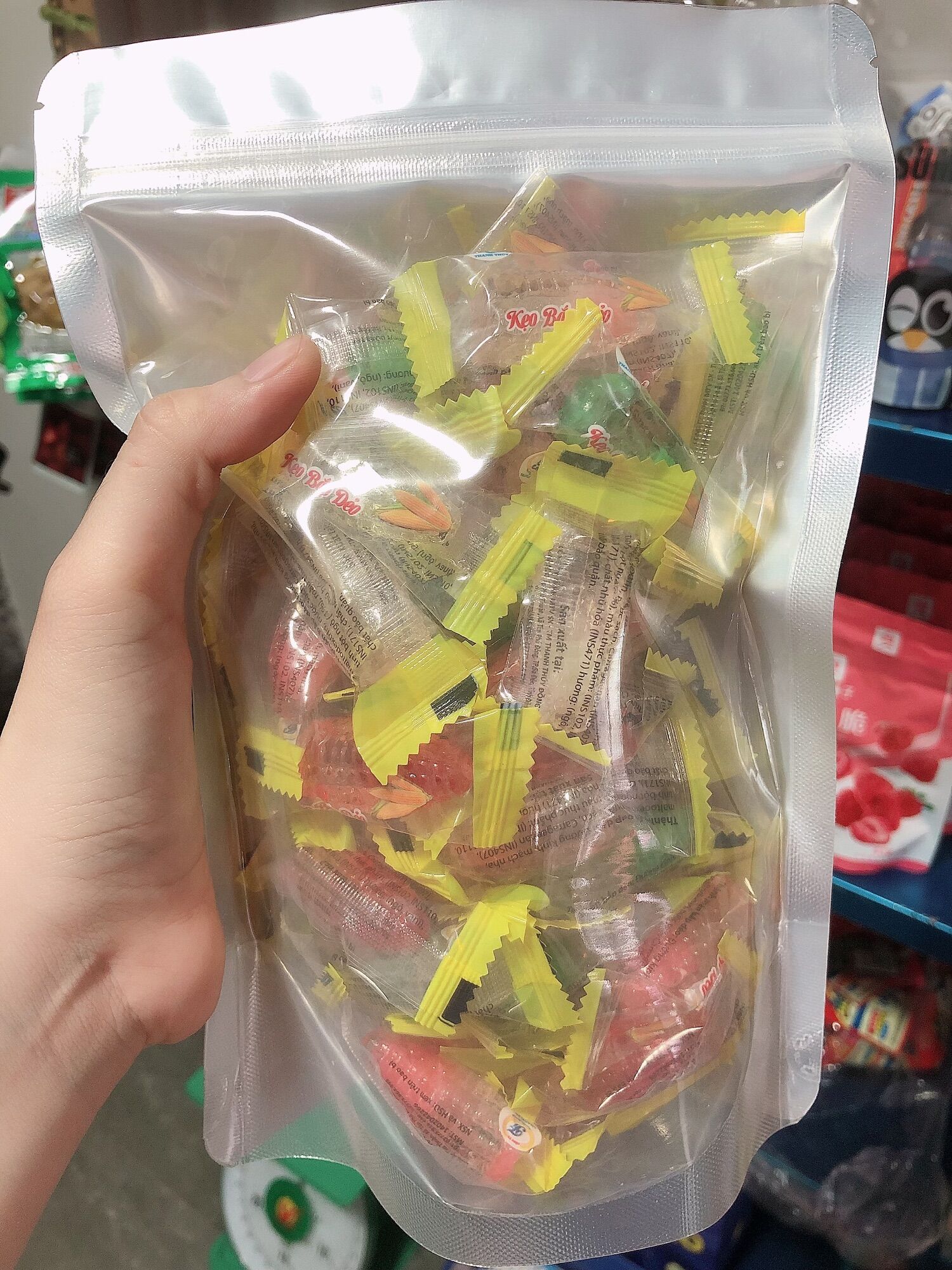 kẹo bắp dẻo mix có nhân 500gr ( sẵn vàng)