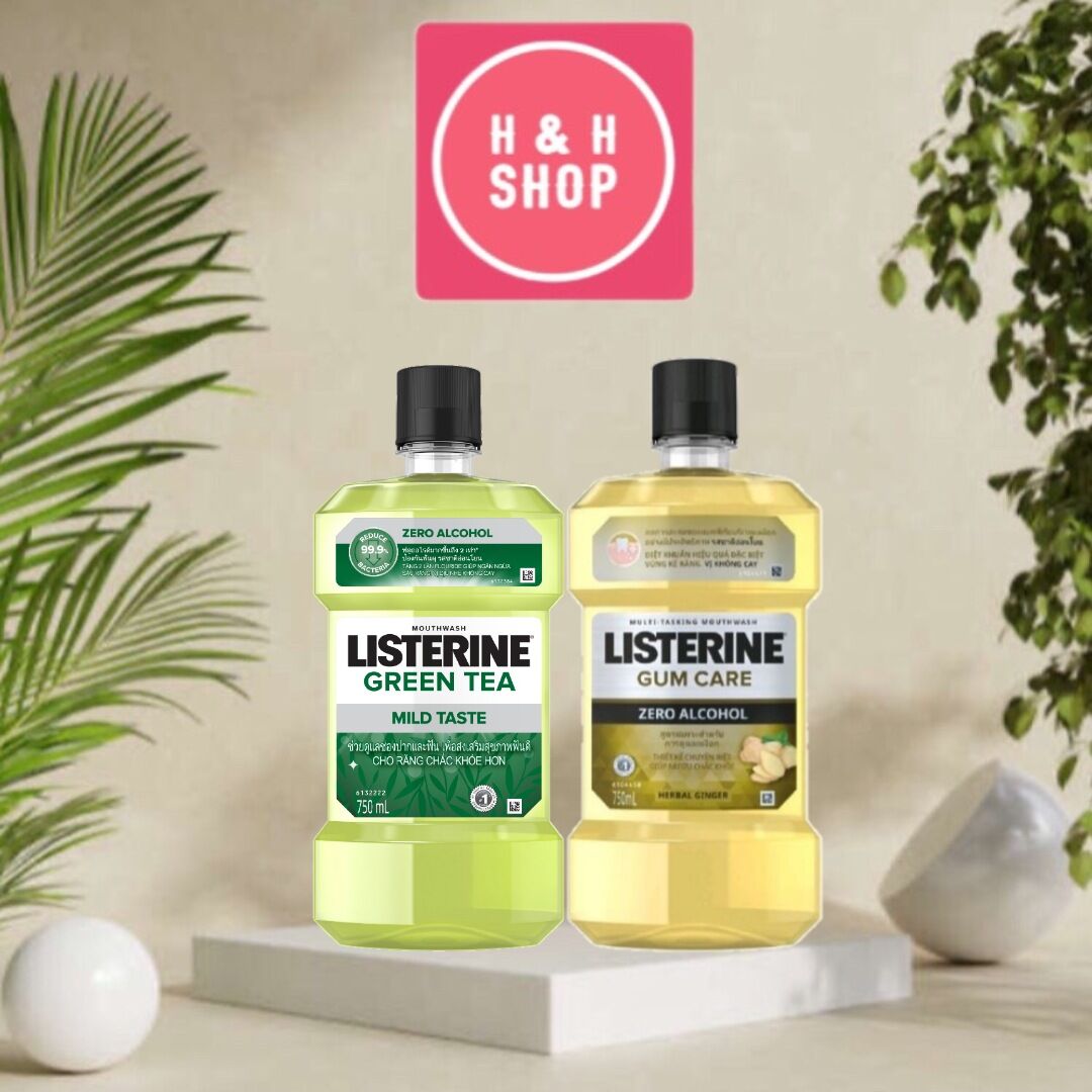Nước súc miệng Listerine vị gừng/trà xanh 750ml