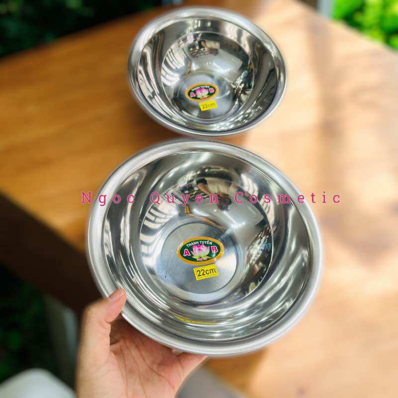 Thau inox spa , Thau inox rửa mặt size 22