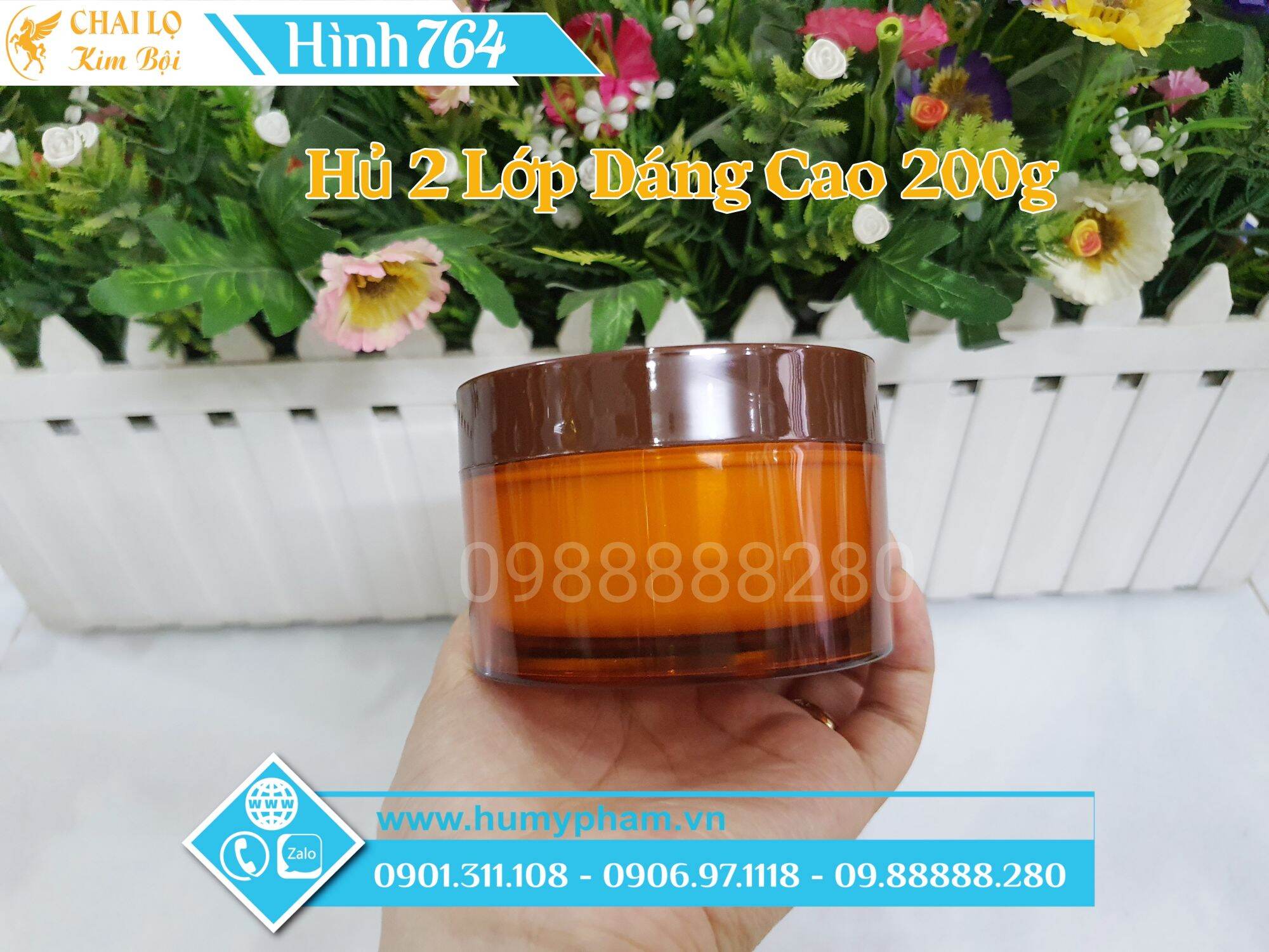 Hủ đựng kem body 2 lớp dáng cao 200g