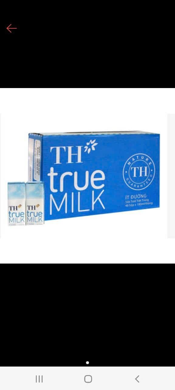 Thùng 48 hộp sữa tươi tiệt trùng ít đường TH True Milk 180ml 180ml x 48