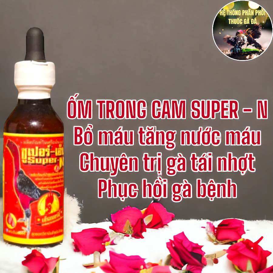 Thuốc gà đá ốm trong cam super - n chuyên trị gà ốm trong tái nhợt sụt cân, gà bị tang chai 60 ml