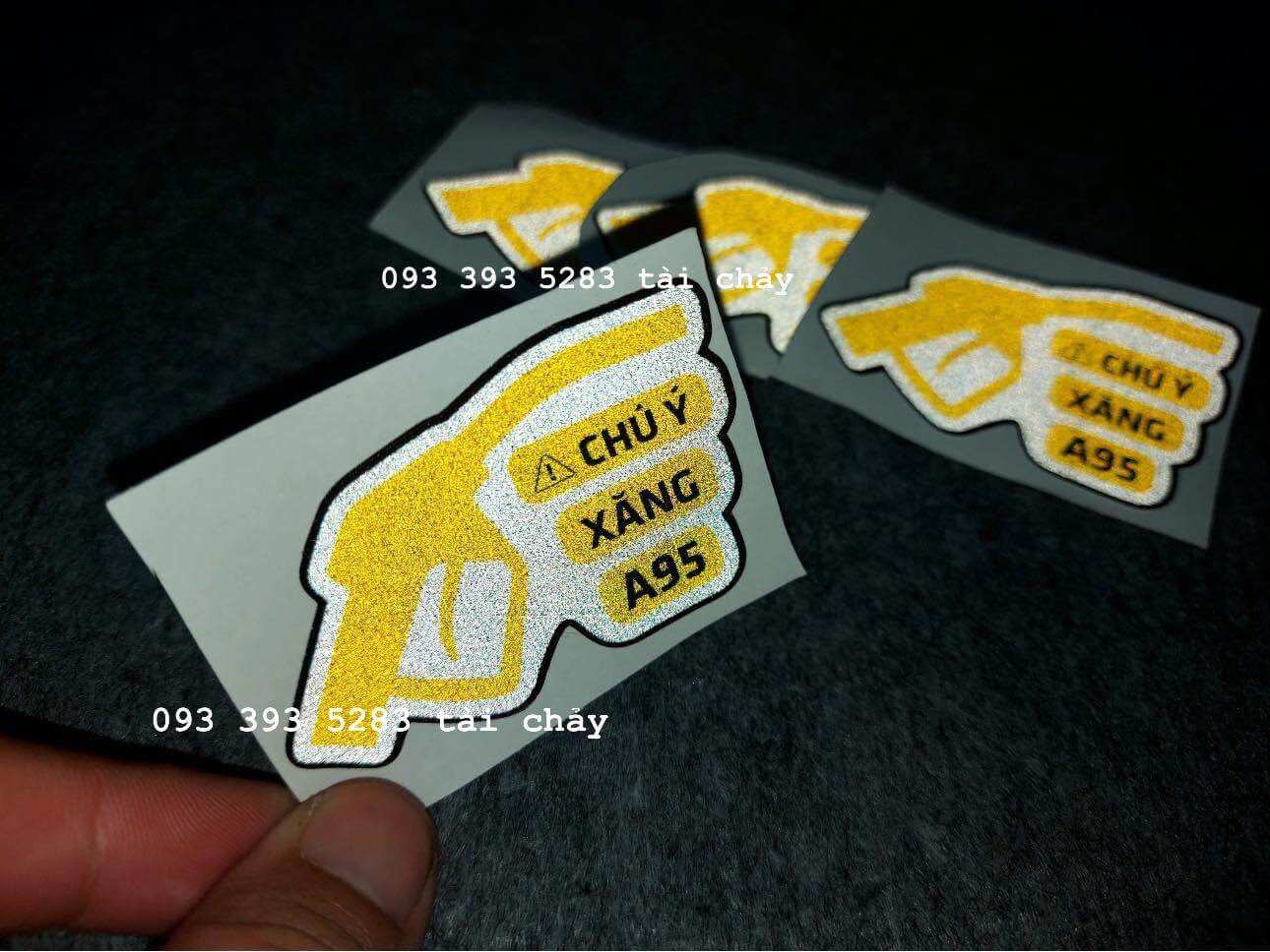 [ 1 MIÊNG ] TEM STICKER " VÒI XANG 95 " PHẢN QUANG DÁN TRANG TRÍ XE