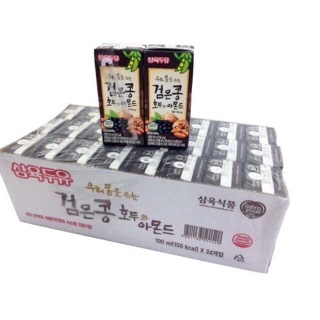 Thùng 24 hộp sữa óc chó hạnh nhân Hàn Quốc 190ml